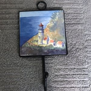 Unbranded Lighthouse Painted Wall Hanging/Utility Hook